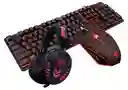 Combo Gamer 4 En 1 K59 Teclado, Mouse, Audífonos, Mousepad