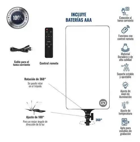 Panel De Luz Led Con Tripode Rl-16 / Panel De Luz + Tripode