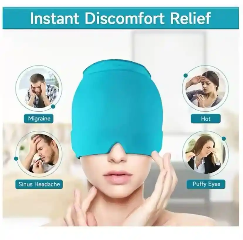 Gorro Gel Alivio Migraña Dolor Cabeza Compresa Frio Caliente