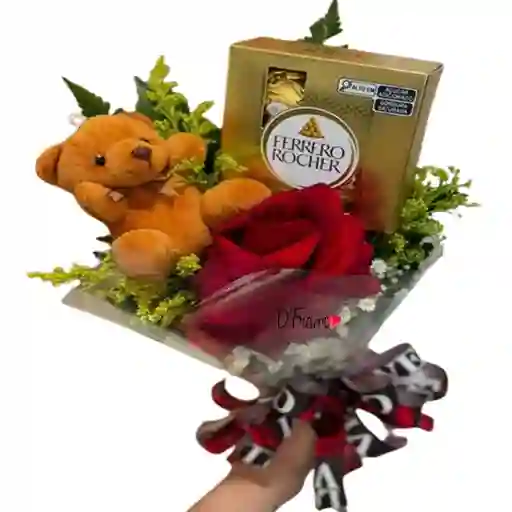 Bouquet Lindo Con Peluche Y Chocolate