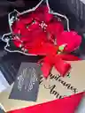 Combo Bouquet De Rosas Y Caja De Lujo Con Fresas Con Chocolate