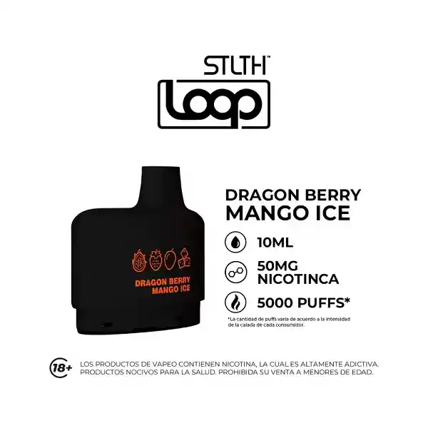 Vaper Stlth Loop Pod 5000 Puffs Dragon Berry Mango Ice Caja X 1 Und