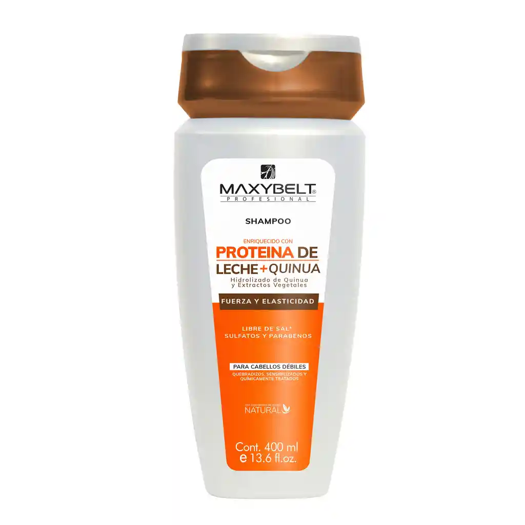 Shampoo Proteina Leche + Quinua Maxybelt 400ml