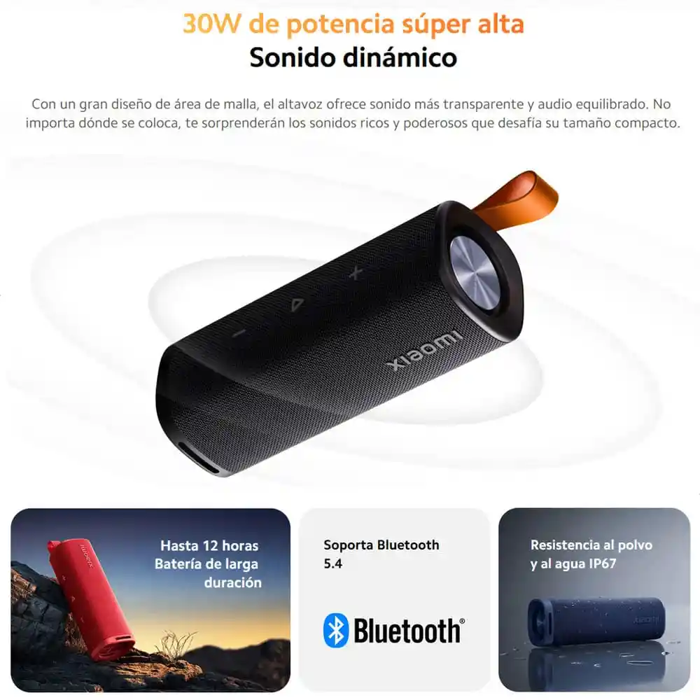 Parlante Bluetooth 5.4 Xiaomi Sound Outdoor 30w Ip67 Tws Blk