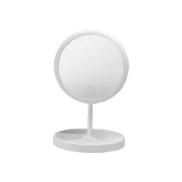 Espejo De Mesa Zoom 10x+luz Led Recargable Blanco