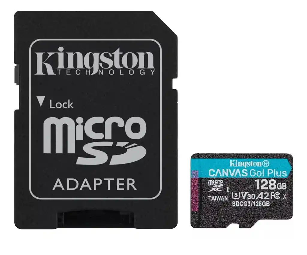 Memoria Micro Sd 128gb 4k U3 V30 A2 Kingston Canvas Go! Plus