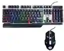 Combo Gamer Teclado Con Ñ + Mouse Óptico Usb Con Luz Wb-550