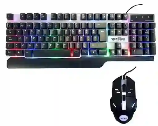 Combo Gamer Teclado Con Ñ + Mouse Óptico Usb Con Luz Wb-550