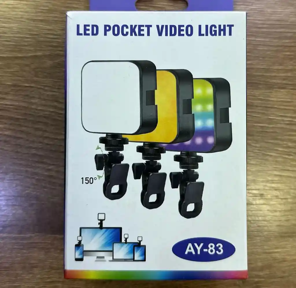 Luz Mini Esenario Video Y Fotos Led Recargable Rgb Con Soporte Clip