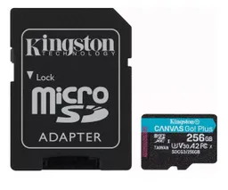 Memoria Micro Sd 256gb 4k U3 V30 A2 Kingston Canvas Go! Plus