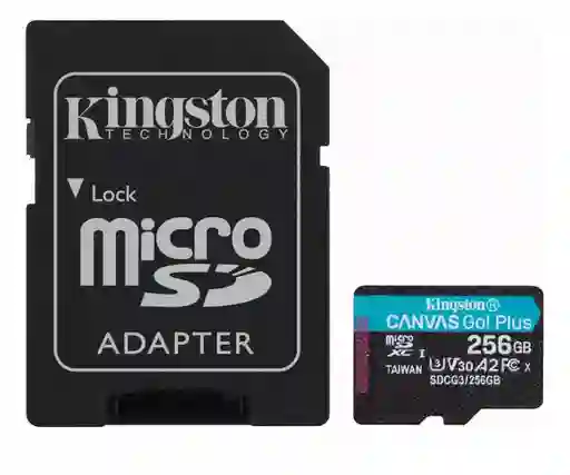 Memoria Micro Sd 256gb 4k U3 V30 A2 Kingston Canvas Go! Plus