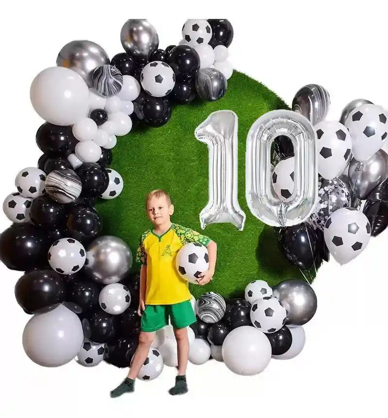 Globos Arco Decoracion Futbol Cumpleaños Numero Balon # 10