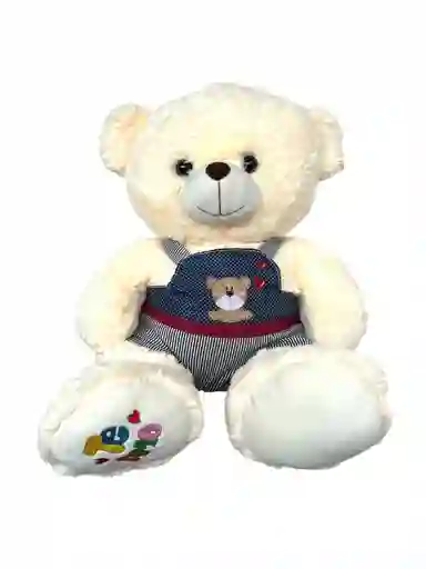 Peluche Oso Beige Con Overol 50 Cm. Dice Te Amo Al Oprimir Su Mano Ref Q2790-50