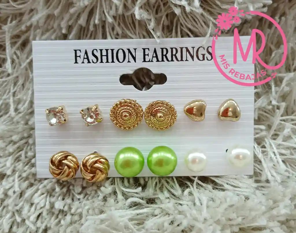 6 Pares De Aretes.