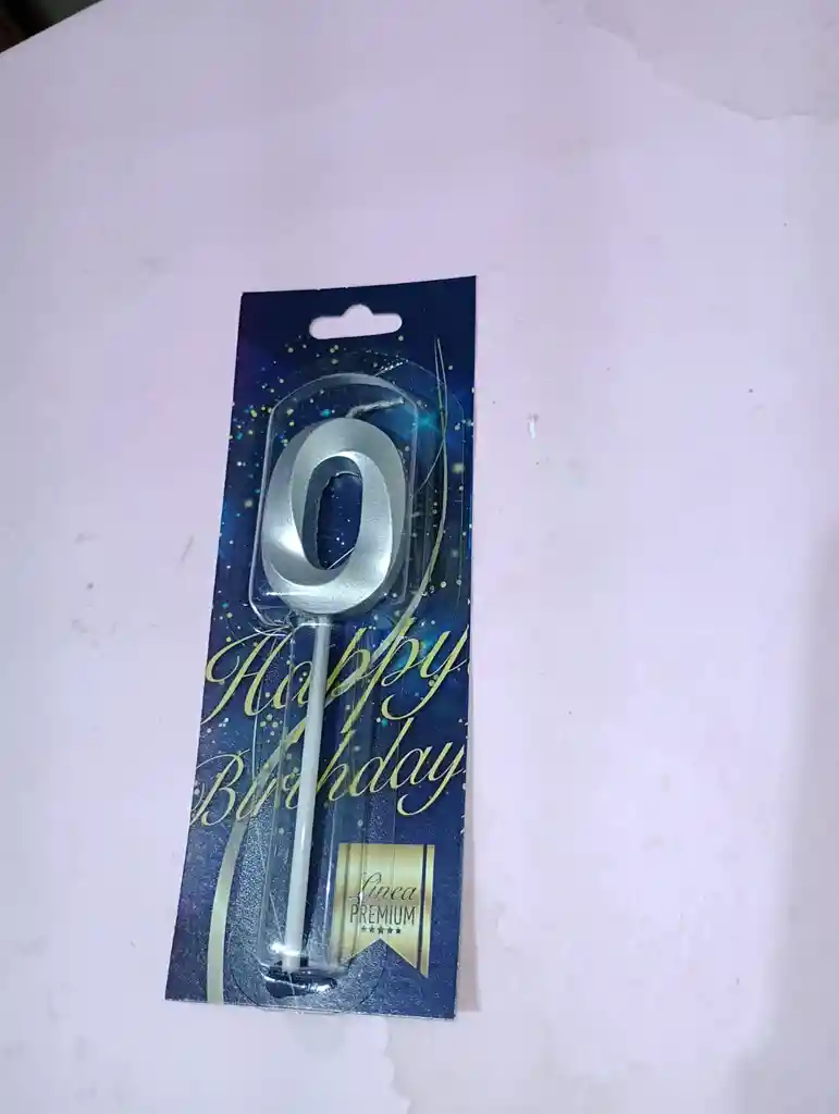 Vela Para Pastel Plateada