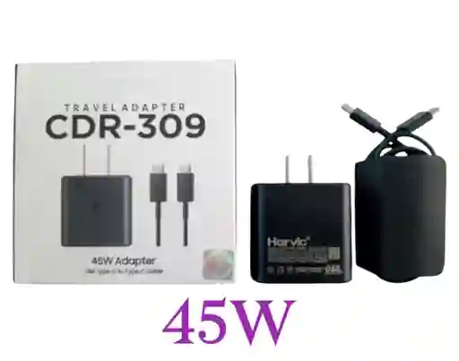 Cargador Completo Harvic Cdr-309 45w Tipo C Carga Raida