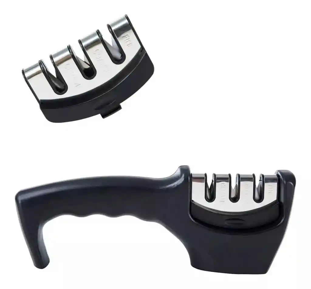 Afilador De Cuchillos Fácil De Usar Ergonómico Negro