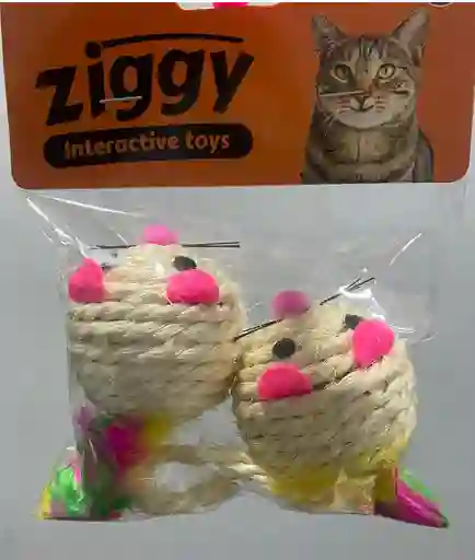 Ziggy Interactive Toys Ratones 2 Und. (juguete Combo Mix Para Gatos)