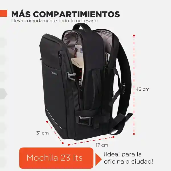 Morral Bolso Viaje Portátil 23l Hardley Bolsillo Seguridad