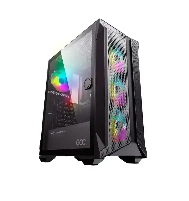 Chasis Gamer Wattana Vorlog Wa-ch-3608 Negro + 5 Ventiladores Argb