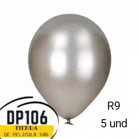 Globo Plata R9 X 5 Und