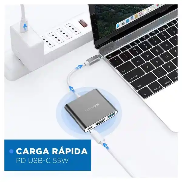 ¡hub Usb-c 3 En 1 De Alta Velocidad Linkon!