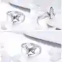 Anillo Ajustable Para Mujer Mariposa Fabricado En Plata 925