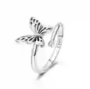 Anillo Ajustable Para Mujer Mariposa Fabricado En Plata 925