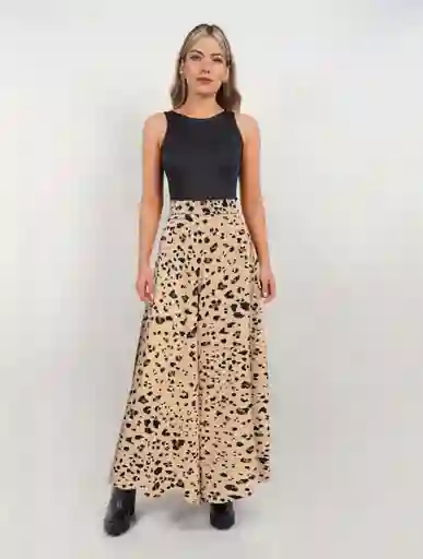 Pantalón Para Mujer Tipo Palazzo Tiro Alto Con Cremallera Lateral - Malibu Animal Print S