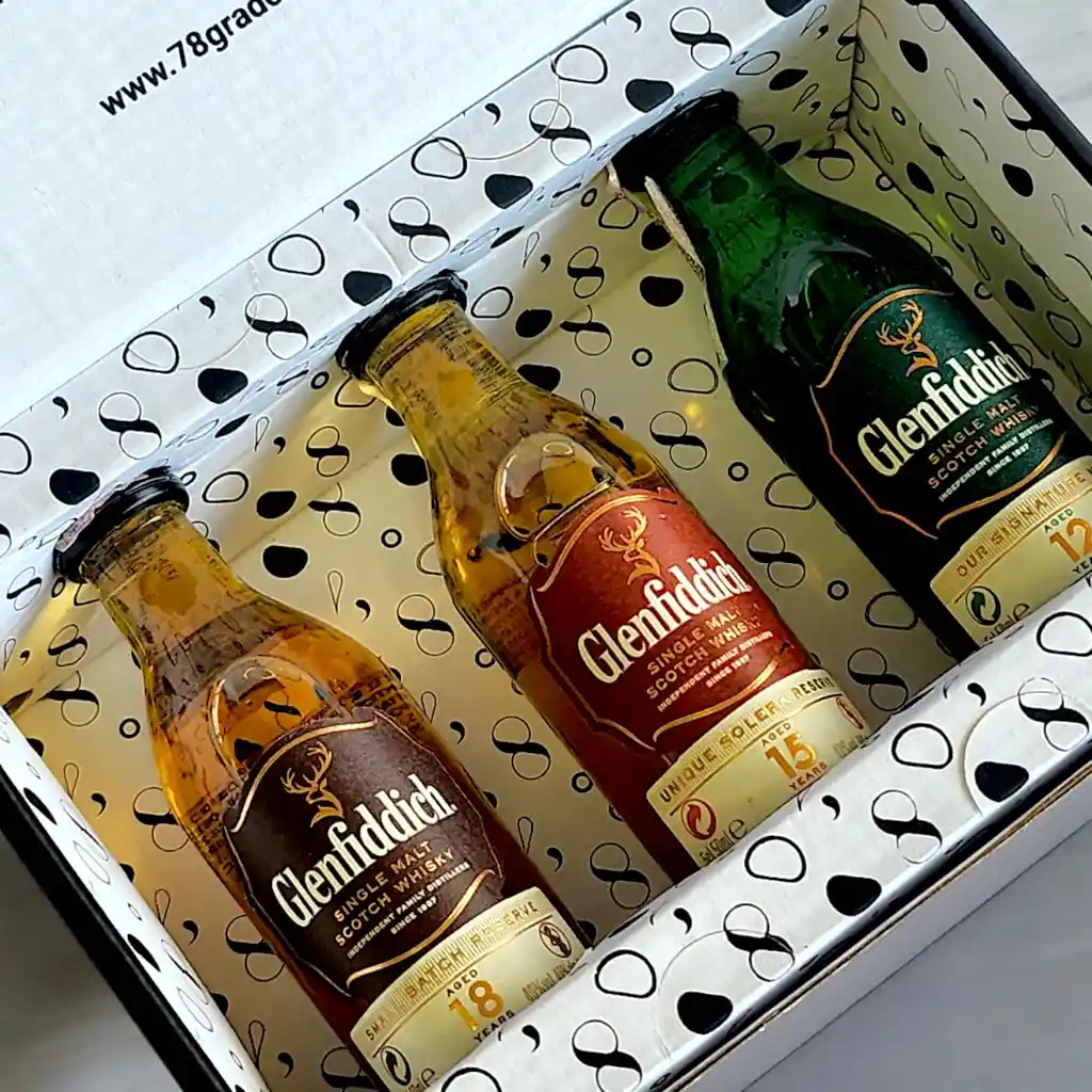 Caja De Regalo Con Mini Botellas De Whisky Glenfiddich