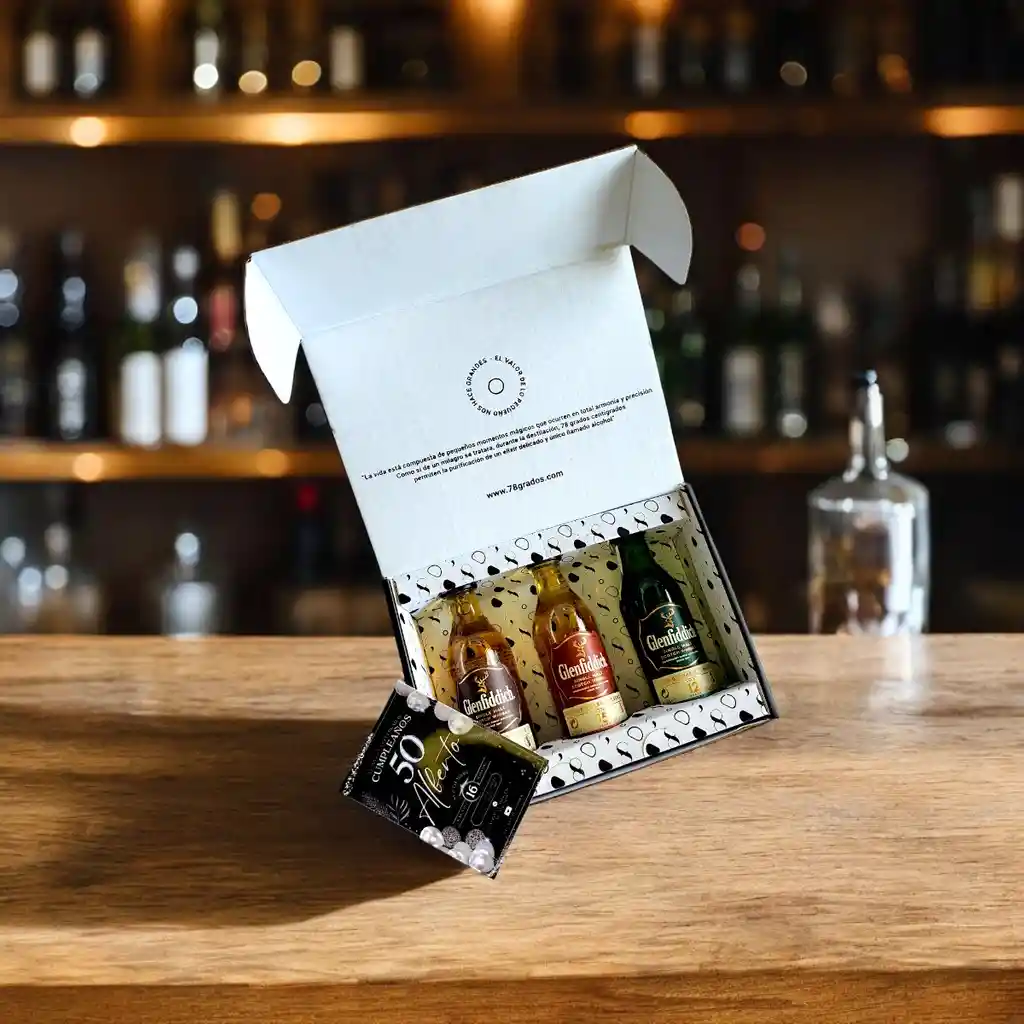 Caja De Regalo Con Mini Botellas De Whisky Glenfiddich