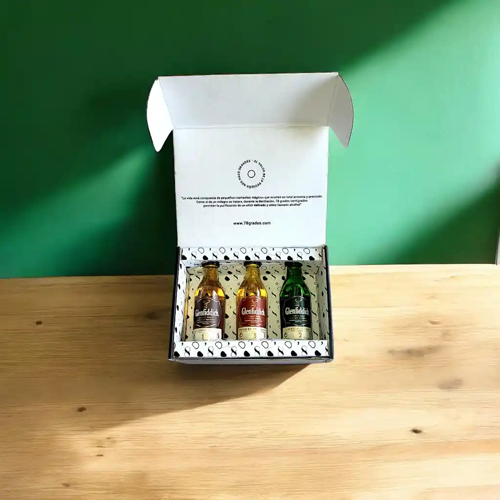 Caja De Regalo Con Mini Botellas De Whisky Glenfiddich