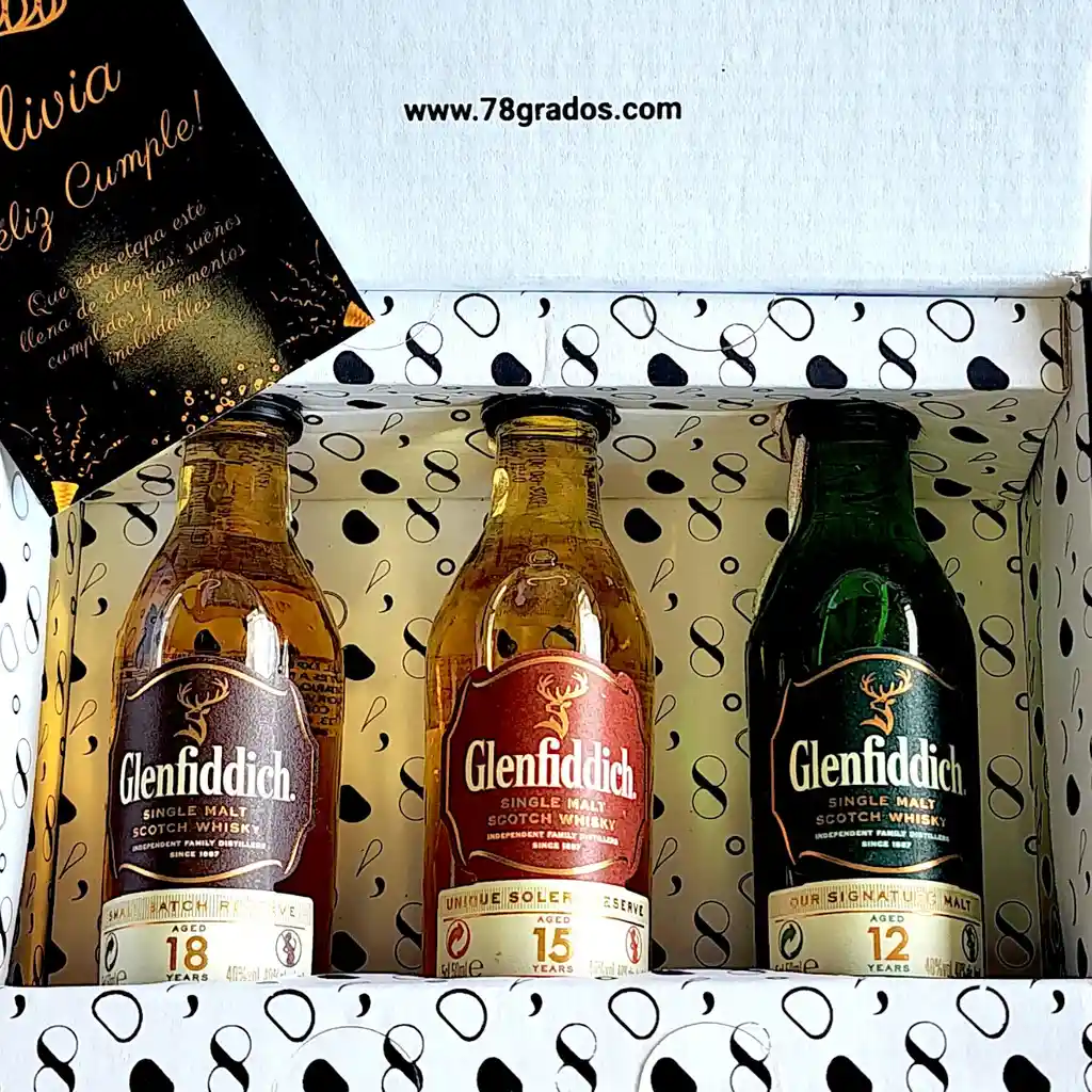 Caja De Regalo Con Mini Botellas De Whisky Glenfiddich