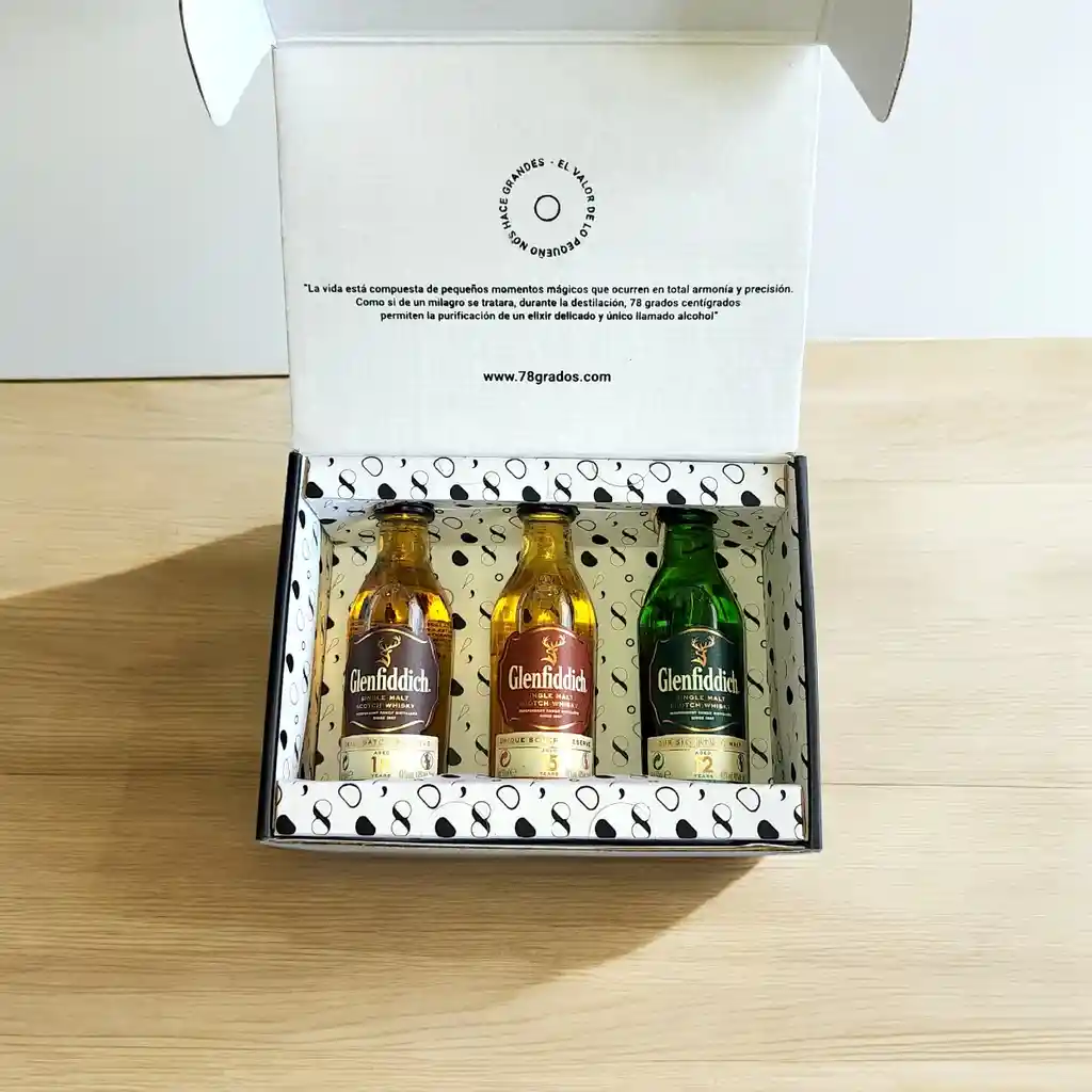 Caja De Regalo Con Mini Botellas De Whisky Glenfiddich