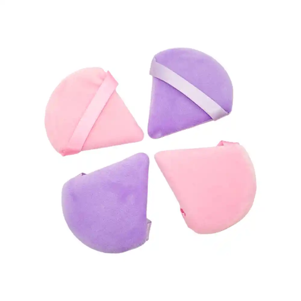 Set X 4 Borlas Puff Esponjas Maquillaje Beauty Pro