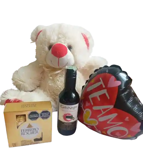 Combo Peluche , Vino Globo Y Chocolates