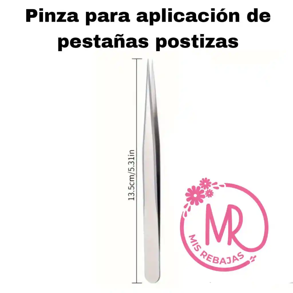 Pinza En Acero Inoxidable Para Aplicación De Pestañas Postizas.