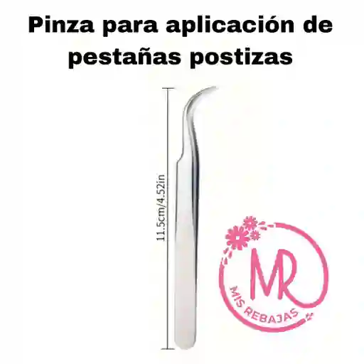 Pinza En Acero Inoxidable Para Aplicación De Pestañas Postizas.