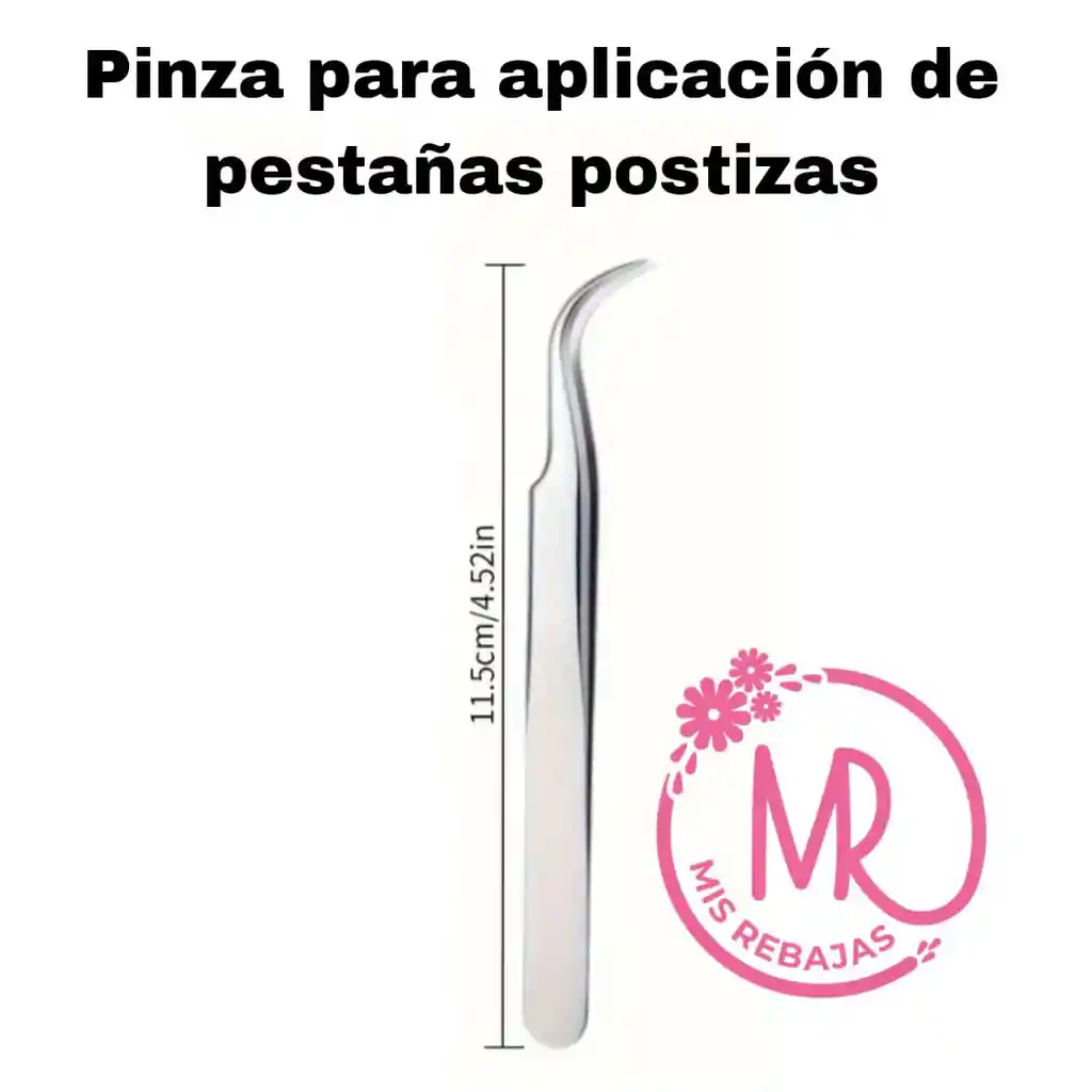 Pinza En Acero Inoxidable Para Aplicación De Pestañas Postizas.