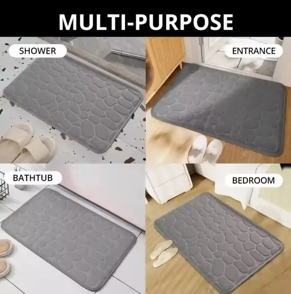 Tapete Alfombra De Baño Antideslizante Absorbente Salida De Ducha Suave Poliester 100% 60x40cm