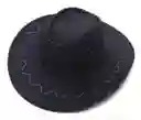 Sombrero Para Halloween De Vaquero Negro Con Costuras Decorativas En Zigzag