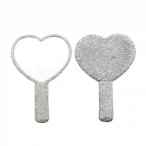 Espejo De Corazon Con Glitter Blanco