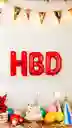 Set De Globos Metalizados X3 Letras Hbd Rojo (happy Birthday)