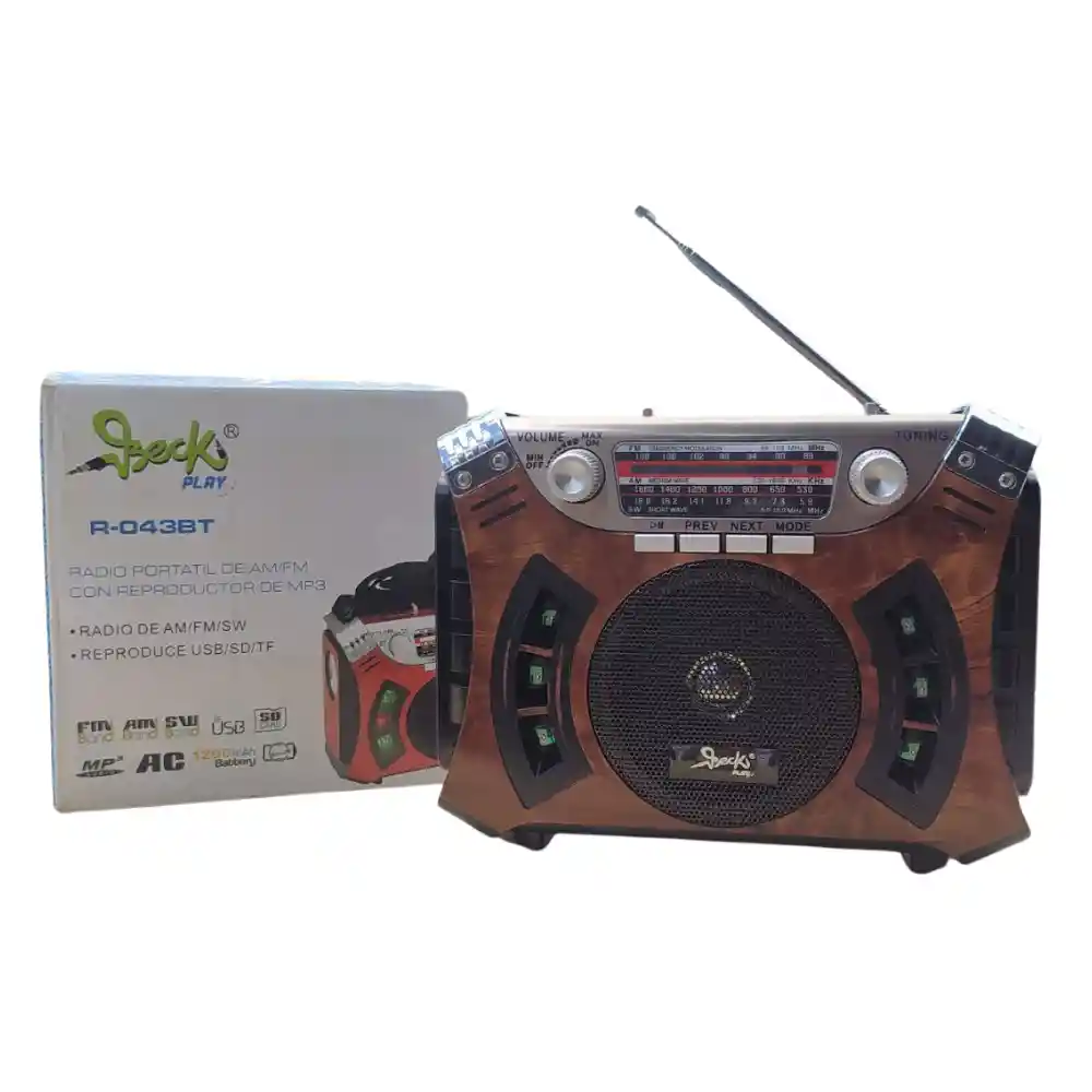 Radio Abuelo Am Fm Parlante Usb Retro Recargable Beck Play R-043bt