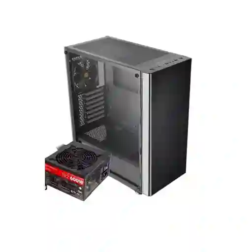 Chasis Thermaltake V200 Tg Black Game + Fuente 600w Real Tr2