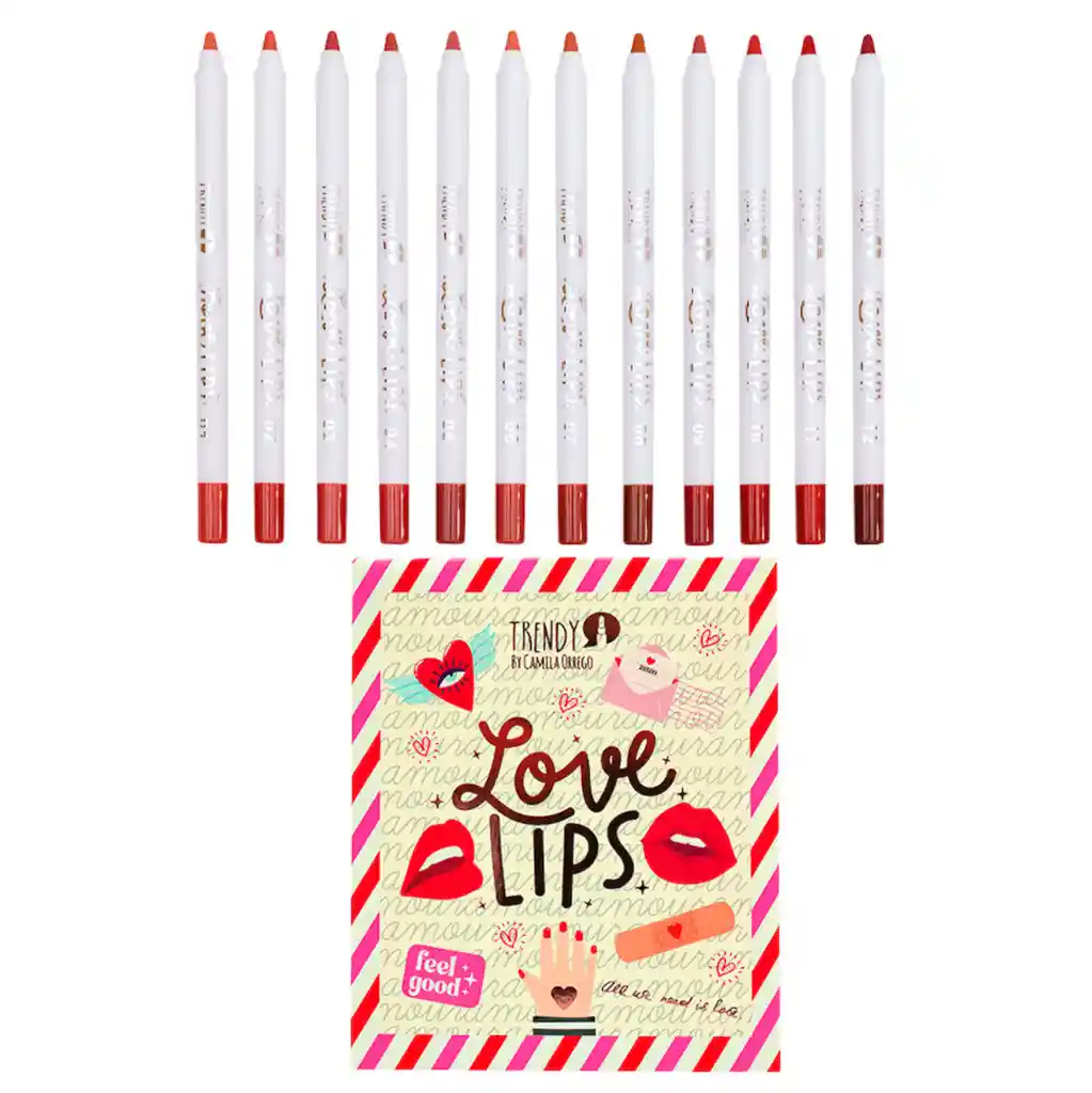 Delineadores Labios Trendy X12 Love Lips