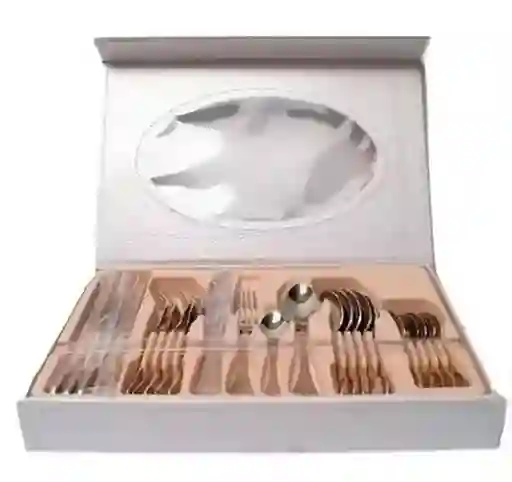 Juego De Cubiertos 24 Piezas Swiss Home Con Estuche De Lujo