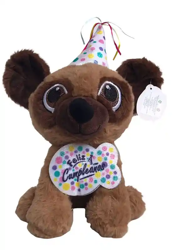 Peluche Perro Con Melodía Feliz Cumpleaños 25 Cm