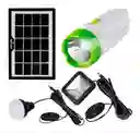 Kit Linterna Recargable 3w Portátil Liviana Con Panel Solar