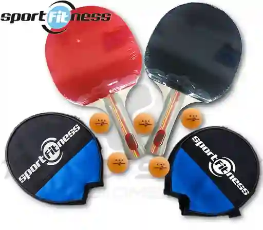 Raquetas Ping Pong Sport Fitness + 6 Pelotas Con Estuche